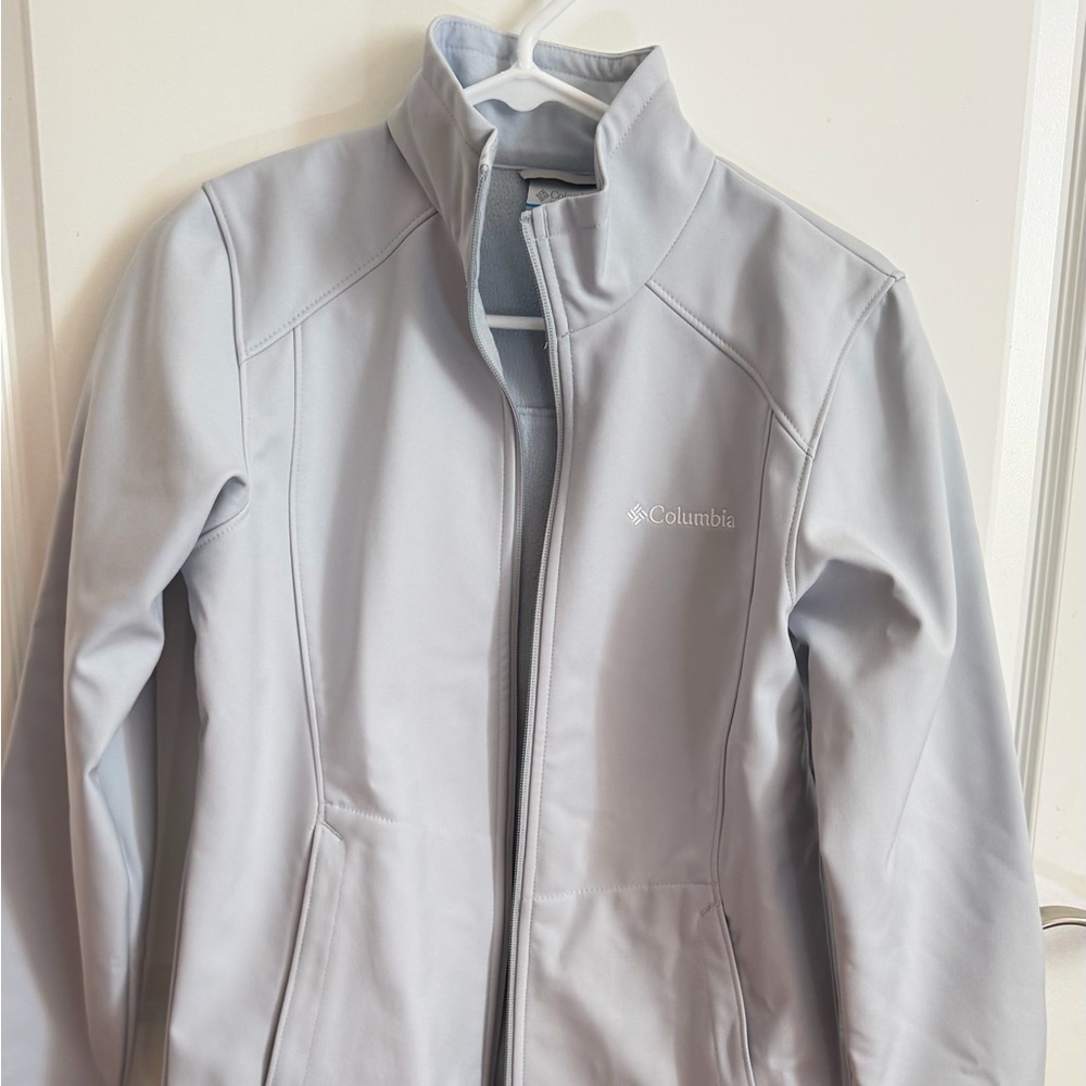 Pale Blue Softshell Colombia Jacket